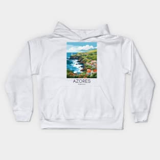 A Pop Art Travel Print of Azores - Portugal Kids Hoodie